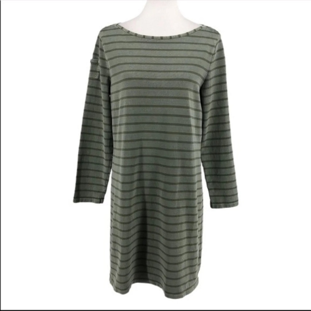 Vineyard Vines Garment- Dyed Striped Long-Sleeve Knit Dress, Casual Comfy, Med